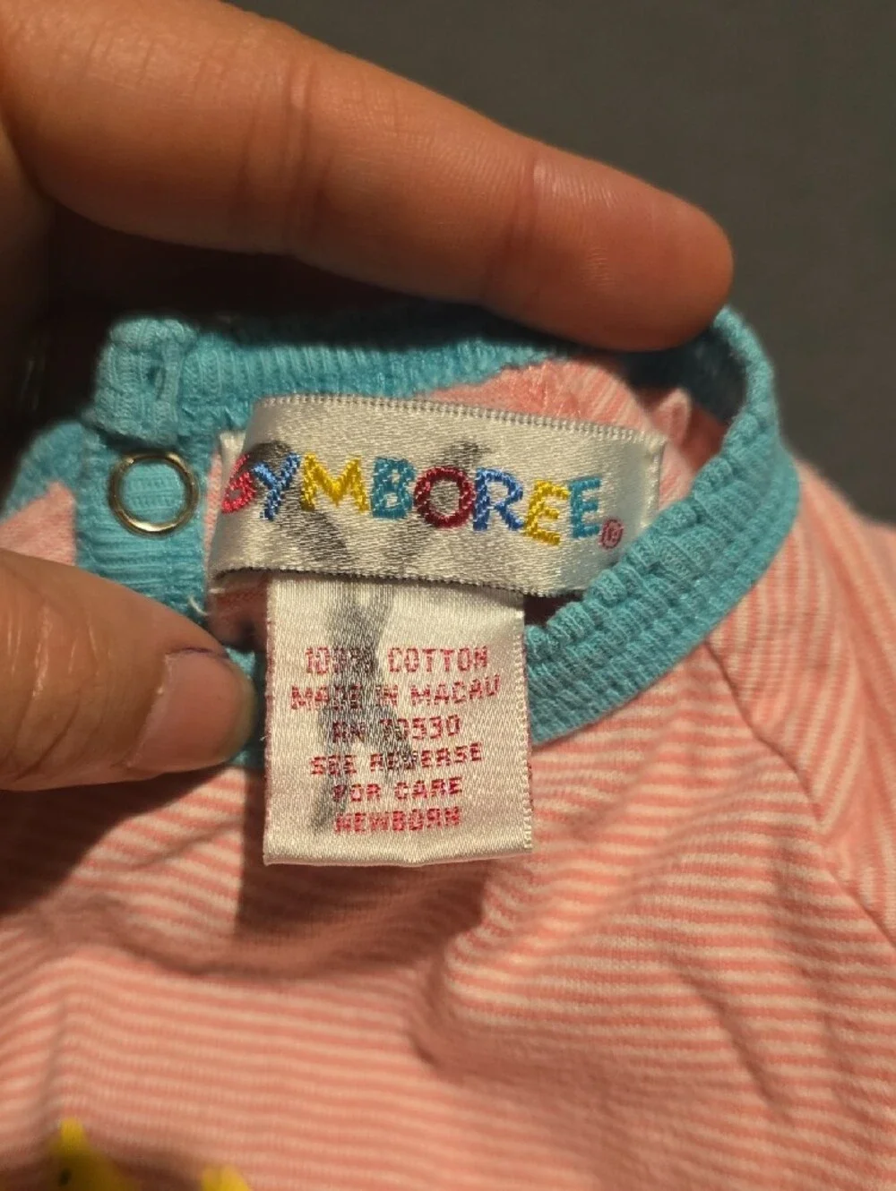 Vintage 90s Gymboree Pink Striped Footed One-Piece